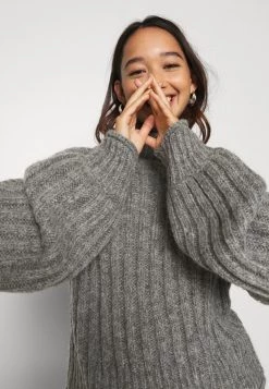 Nly by Nelly LOVELY CHUNKY Strickpullover - Grau Melange - Damen | Warm & Stylisch -Nly by Nelly Verkaufsladen 9d2cb59951034fa2bff19665db38e190