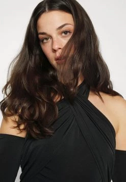 Nly by Nelly WRAP NECK BODY Langarmshirt - Elegantes Langarmshirt für Damen in Schwarz -Nly by Nelly Verkaufsladen 9fc171ec08e240d7a468273b06ad4c7d