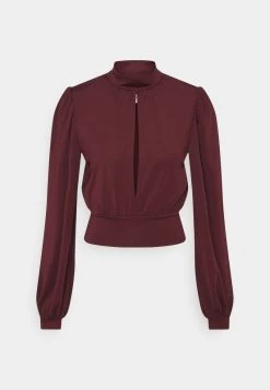 Nly by Nelly KEYHOLE FRONT Langarmshirt - Off Red/Port Royale - Damen | Modisches Langarmshirt mit Keyhole-Detail -Nly by Nelly Verkaufsladen a1867ed012b7484da7c3e4be02ac3b9d
