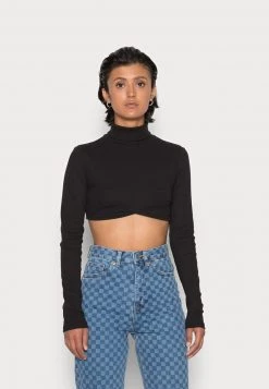 Nly by Nelly CURVE Langarmshirt - Elegantes Langarmshirt in Schwarz für Damen