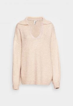 Nly by Nelly STRIPE COLLAR Strickpullover - Beige für Damen | Modischer Strickpullover mit Streifenkragen -Nly by Nelly Verkaufsladen ae8d9ff46cd843adb5283556c39ab5ae