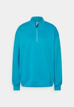 Nly by Nelly HALF ZIP STATEMENT SWEAT - Damen Sweatshirt in Blau | Bequemer Oversize-Look -Nly by Nelly Verkaufsladen b09a4eb6e24e4696aea9867c72aeb5dc