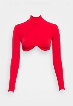 Nly by Nelly WIRE CROP Langarmshirt - Rot, Damen | Stilvolles Langarmshirt für Frauen -Nly by Nelly Verkaufsladen b1996de13f4c419bb552415c39edca98
