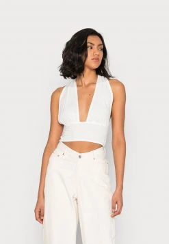 Nly by Nelly HALTERNECK CROP Top - Weiß, Damen | Modisches Crop Top für Frauen