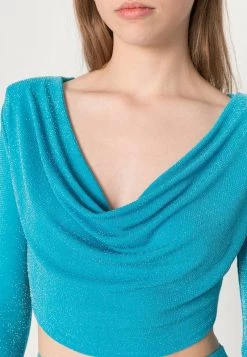 Nly by Nelly COWL NECK CROP Bluse - Turquoise, Damen | Modische Crop Top Bluse -Nly by Nelly Verkaufsladen b487ed79b96b4070a2e2f03dd09027a0