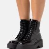 Nly by Nelly LOW SHAFT BOOT - Plateaustiefelette - Shiny Black, Damen | Schnürstiefeletten | Stiefeletten -Nly by Nelly Verkaufsladen b67bc541d77b4208beaa9d1c36a9ce53