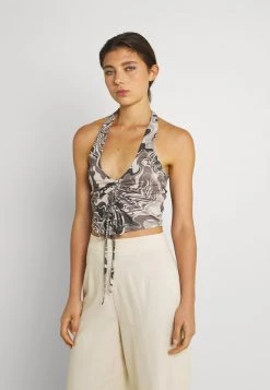 Nly by Nelly Damen Halterneck Drawstring Top - Braun | Stilvolles Sommer-Top