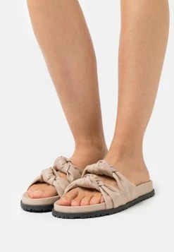 Nly by Nelly DOUBLE TWIST - Beige Flache Pantoletten für Damen | Bequeme Freizeitschuhe