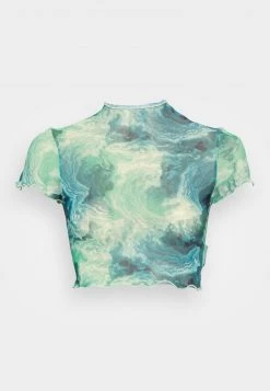 Nly by Nelly Damen CROPPED T-Shirt mit Ocean Abstract Print | Trendiges Kurzarm-Shirt -Nly by Nelly Verkaufsladen c295d43764254587a098172e4b481f14