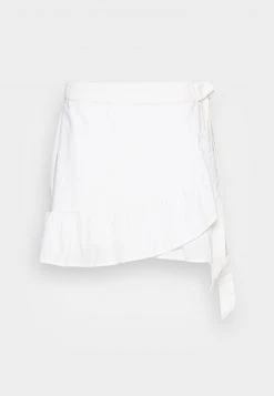 Nly by Nelly WRAP FRILL SKIRT - Weißer Minirock mit Rüschen - Damen -Nly by Nelly Verkaufsladen c34fbc2931a9427aa8fe17114c5886d9