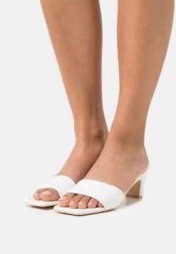 Nly by Nelly KITTEN FLAT MULE - Weiße Hohe Pantoletten für Damen