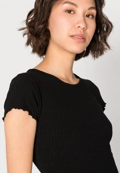 Nly by Nelly FRILL EDGE DRESS - Etuikleid in Schwarz für Damen | Elegantes Abendkleid mit Rüschenbesatz -Nly by Nelly Verkaufsladen cda73ccbf46448d496364e9e14a078e6