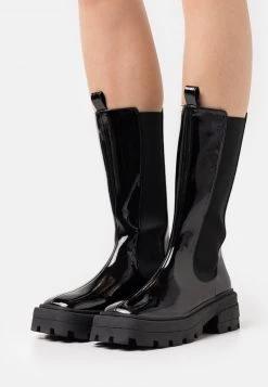 Nly by Nelly SLENDER CHELSEA BOOT - Plateaustiefel - Shiny Black, Damen | Moderne Plateauschuhe für Frauen