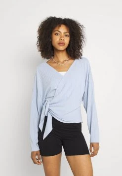Nly by Nelly Luxurious Wrap Langarmshirt - Light Blue | Damen | Elegantes Langarmshirt für Frauen