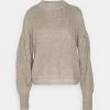 Nly by Nelly PUFF UP SLEEVE KNIT SWEATER - Strickpullover - Beige, Damen | Modischer Strickpullover mit Puffärmeln -Nly by Nelly Verkaufsladen d75318a4c535473385e118288026b994