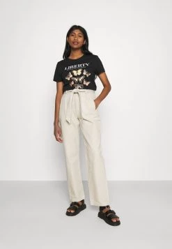 Nly by Nelly TIE WAIST TWILL PANTS - Beige Stoffhose für Damen | Elegante Bundfaltenhose -Nly by Nelly Verkaufsladen dc770eb42c17464cbcfa4555acd2514b