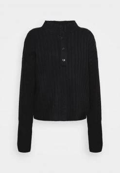 Nly by Nelly BUTTON DETAILED Strickpullover - Schwarz, Damen | Modischer Strickpullover mit Knopfdetails -Nly by Nelly Verkaufsladen dd2a4c159cc1478fa18f70a465aef41f