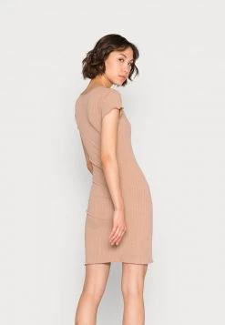 Nly by Nelly FRILL EDGE DRESS - Etuikleid - Nougat, Damen | Elegantes Kleid mit Rüschenrand -Nly by Nelly Verkaufsladen df5d70ecf96e44a5872460fe51260a5a