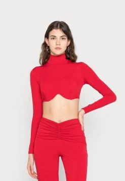 Nly by Nelly WIRE CROP Langarmshirt - Rot, Damen | Stilvolles Langarmshirt für Frauen