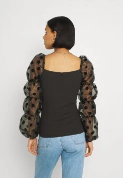 Nly by Nelly PUFF SLEEVES Langarmshirt - Elegantes Langarmshirt mit Puffärmeln für Damen in Schwarz -Nly by Nelly Verkaufsladen e4ec2382dcc5457fbd3d21084aab6d7a