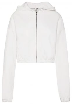 Nly by Nelly CROPPED ZIP HOODIE - Weiße Sweatjacke für Damen | Trendige Crop-Sweatshirts -Nly by Nelly Verkaufsladen e6be76ec66ab48deb5fb95959325b2cc