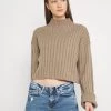 Nly by Nelly Strickpullover Damen - Cropped Turtle Neck Pullover in Taupe -Nly by Nelly Verkaufsladen e7922554cae645cb8707942feaa9a175