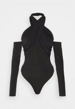 Nly by Nelly WRAP NECK BODY Langarmshirt - Elegantes Langarmshirt für Damen in Schwarz -Nly by Nelly Verkaufsladen e945db35ae6e484789fd92336129e902