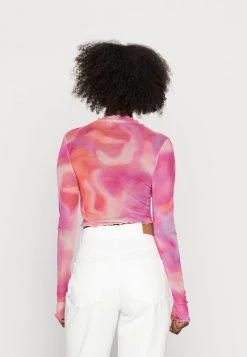 Nly by Nelly Damen Langarmshirt - Pink Abstract Cropped Top -Nly by Nelly Verkaufsladen eec5a1138f7a4370b80f5b8712f15019
