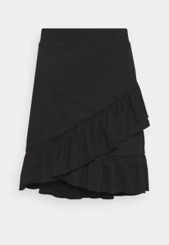 Nly by Nelly FRILL STRUCTURED SKIRT - Minirock in Schwarz für Damen -Nly by Nelly Verkaufsladen ef3a8632a62b40e681380816c6e639db