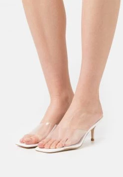 Nly by Nelly CLEAR VISION MULE - Weiße Hohe Pantoletten für Damen
