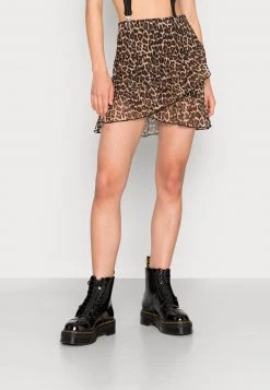 Nly by Nelly PERFECT FRILL SKIRT - Minirock in Leo für Damen | Trendiger Faltenrock