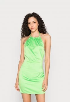 Nly by Nelly GLOSSY HALTERNECK DRESS - Festliches Cocktailkleid in Hellgrün für Damen