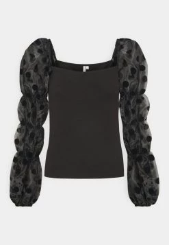 Nly by Nelly PUFF SLEEVES Langarmshirt - Elegantes Langarmshirt mit Puffärmeln für Damen in Schwarz -Nly by Nelly Verkaufsladen f57b8613fdc04b409e8ea07f4f234cae