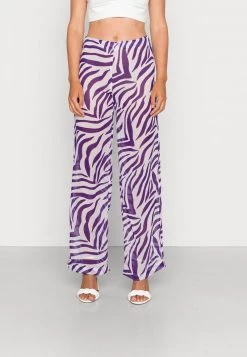 Nly by Nelly FLOWY WIDE LEG PANTS - Stoffhose Damen - Multi Couloured | Bequeme Weite Hose