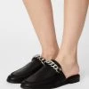 Nly by Nelly CHUNKY CHAIN LOAFER - Pantolette Flach - Schwarz, Damen | Flache Pantoletten für Frauen -Nly by Nelly Verkaufsladen fca3384596e1477fb90f692f42d57044